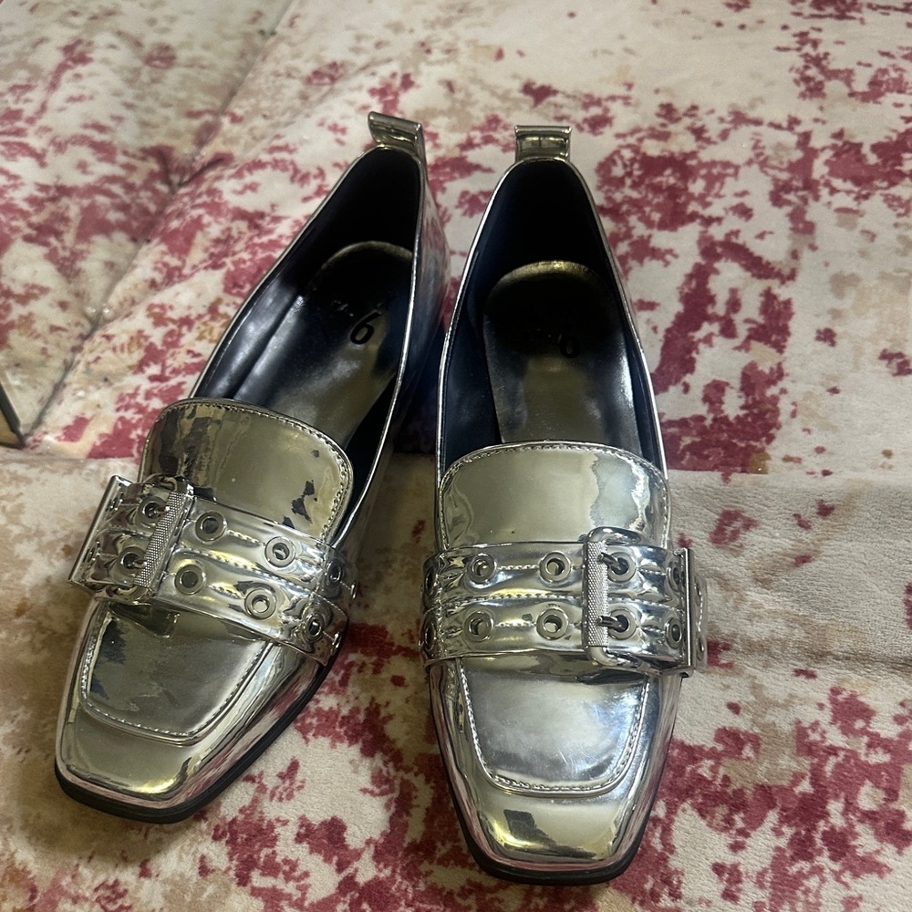 Mix No. 6 Shiny Silver Loafers